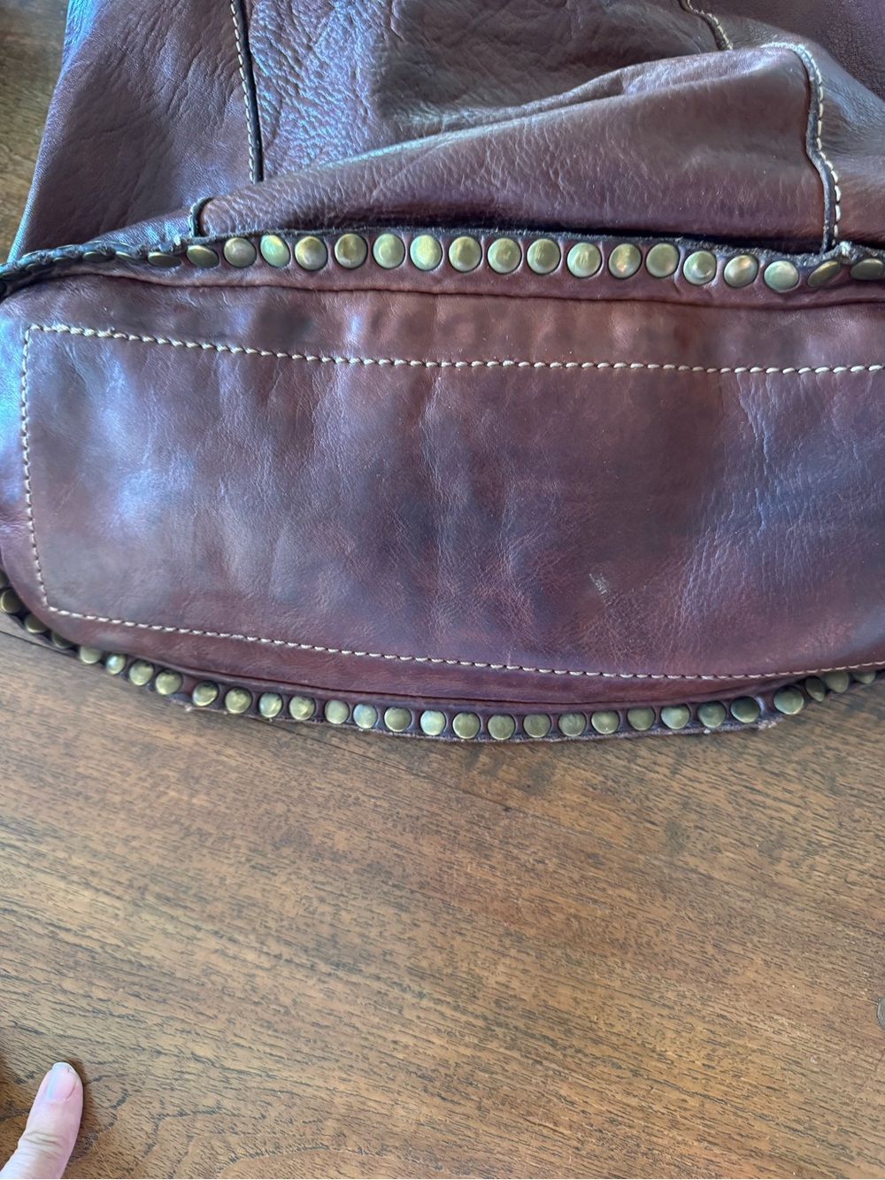 Campomaggi Brown Leather and Cowhide Patchwork Tote Bag w/ crossbody strap - Picture 11 of 11